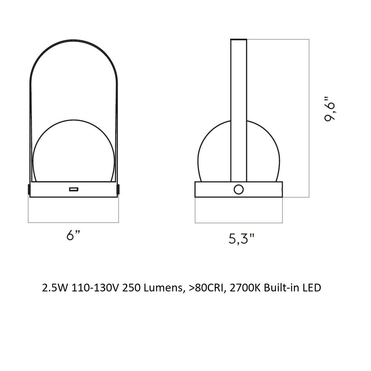 Carrie Portable Indoor/Outdoor LED Lamp
