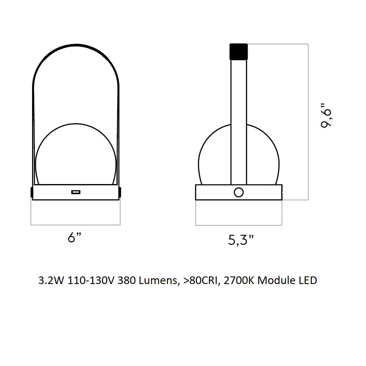 Carrie Portable Indoor/Outdoor LED Lamp